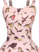 Load image into Gallery viewer, Sweet Birds Printed Cotton 50s Flapper Dress