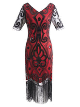 Load image into Gallery viewer, 1920S Fringed Sequin Gatsby Dress