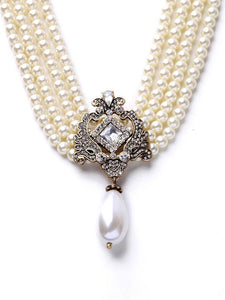 Beautiful White Pearl Statement Necklace for Women & Girls