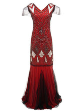Load image into Gallery viewer, 5 Color 1920S Sequined Fringe Flapper Dress