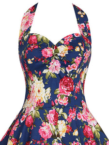 Sweet Floral Cotton 50s Flapper Dress