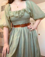 Load image into Gallery viewer, Green Mid Centuries Ruffles Vintage Maxi Dress