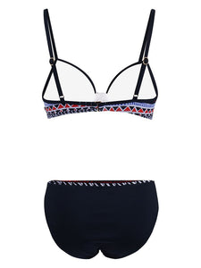 Retro Style Sexy Floral Two Pieces Trigonal Bikini Sets