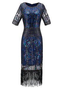 1920S Fringed Sequin Flapper Dress