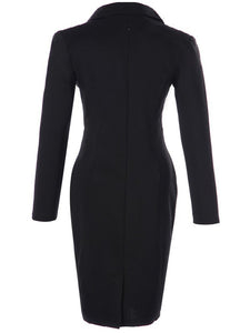 Elegant With Pockets V Neck Autumn 40s Dress