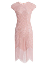 Load image into Gallery viewer, White 1920s Sequined Flapper Dress
