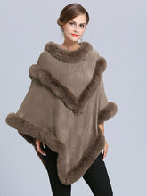 Load image into Gallery viewer, Women Coat Cape Peacoat Faux Fur Collar Poncho 