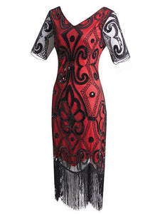 1920S Fringed Sequin Gatsby Dress