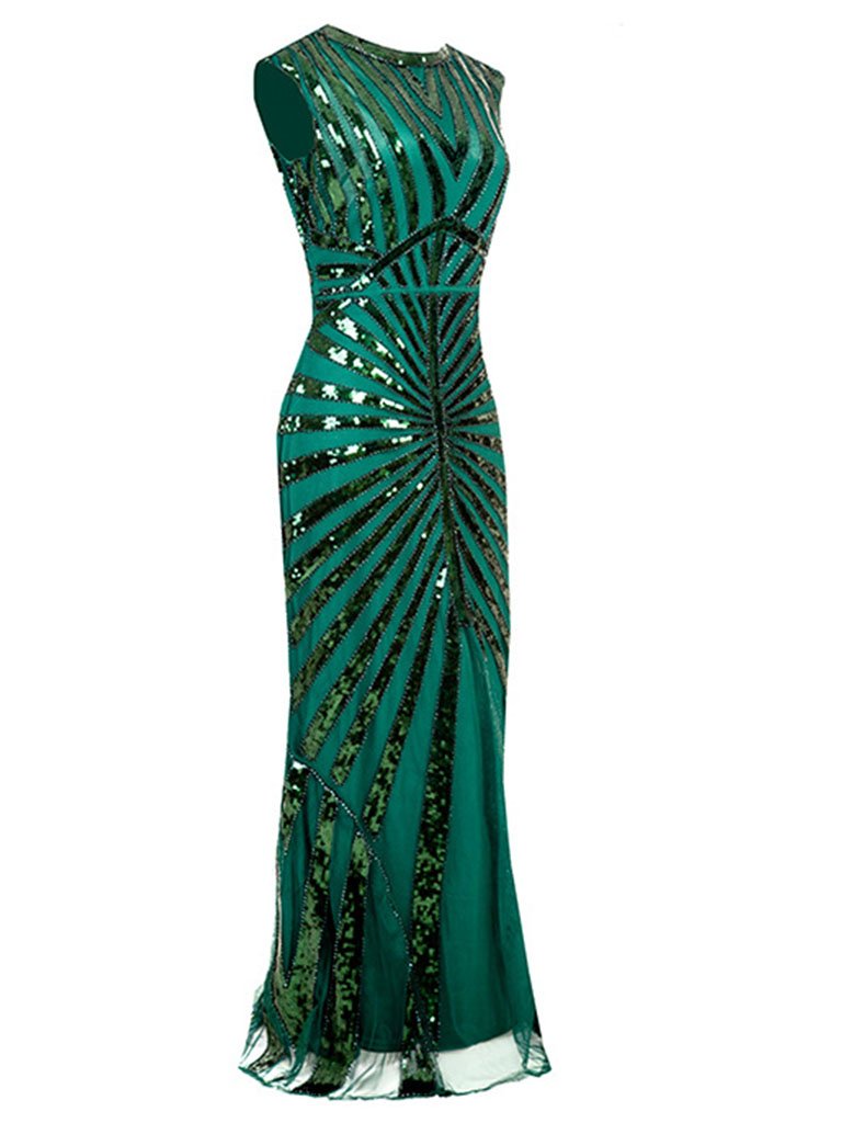 1920s sequin maxi dress 1920s Embroidery Sequin Maxi Dress