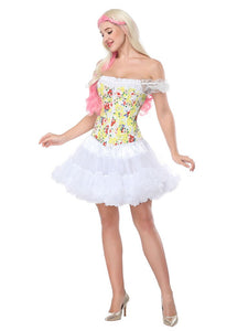 Retro Flower Strapless Corset