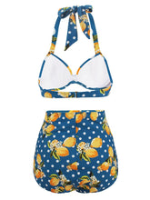 Load image into Gallery viewer, Retro Style Floral Solid Background Two Pieces Bikini Sets