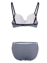 Load image into Gallery viewer, Concise High Waisted Two Piece Striated Triangle Bikini Sets 