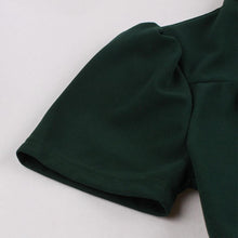 Load image into Gallery viewer, Dark Green Pockets Short Sleeve 50s Dress