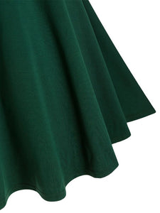 1950S Bow Collar Swing Dress With Belt 