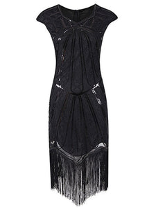 1920S Sequin Fringed Gatsby Dress