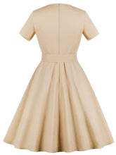 Load image into Gallery viewer, Side Pockets 50s 60s  Square Collar Dress