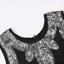 Load image into Gallery viewer, Flapper 1920S Black Sequin Fringed Dress