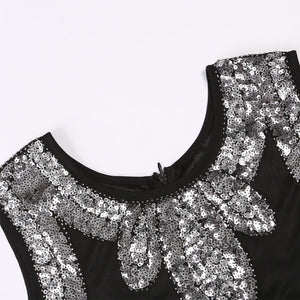 Flapper 1920S Black Sequin Fringed Dress