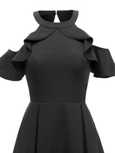 Load image into Gallery viewer, Elegant Open Shoulder CrewNeck Dress