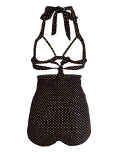 Load image into Gallery viewer, Retro Style High Waisted Sexy Backless Dots Two Pieces Swimsuit Sets