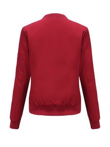 Women's Jacket Street Daily Fall Winter Casual Solid Color Stand Collar Jacket