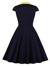 Load image into Gallery viewer, Printed plaid Turn-down Collar Vintage Dress