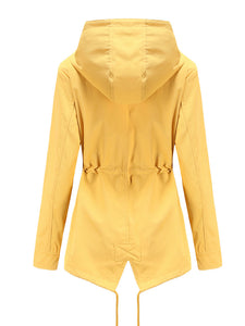 Women's Jacket Daily Going Out Fall Winter Casual Waisted Solid Color Hoodie Sporty Jacket