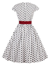 Load image into Gallery viewer, 1950s Polka Dot With Belt Vintage Dress