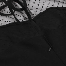 Load image into Gallery viewer, With Pocket Semi-Sheer A Line Black 50S Dress