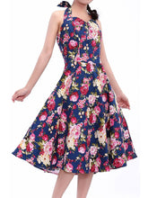 Load image into Gallery viewer, Sweet Floral Cotton 50s Flapper Dress