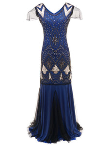 5 Color 1920S Sequined Fringe Flapper Dress