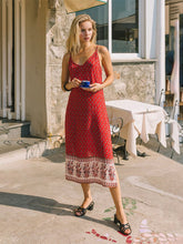 Load image into Gallery viewer, Women&#39;s Boho Dress Floral Printed Spaghetti Strap Beach Dress Maxi Dress
