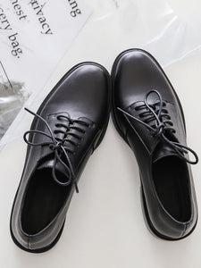 Women's Oxfords Round Toe Sheepskin Vintage Shoes