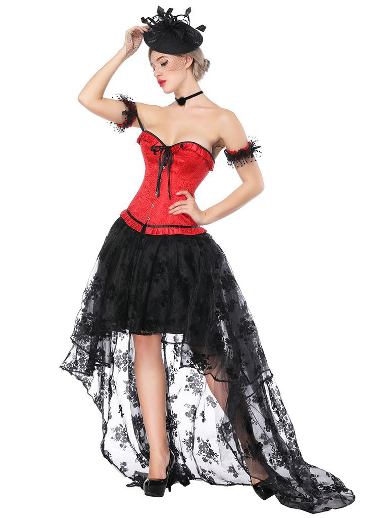 red corset dress costume Dark Red Flutter Dress 3XL
