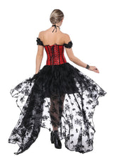 Load image into Gallery viewer, Gothic Costume Halloween Red Strapless Asymmetrical Skirt And Corset