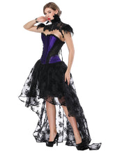 Load image into Gallery viewer, Gothic Costume Halloween Purple Strapless Asymmetrical Skirt And Corset