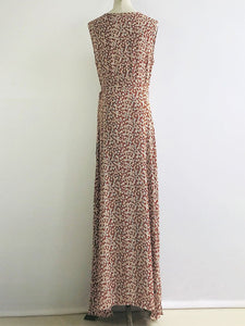Women's Boho Dress Floral Printed Sexy V Neck Summer Maxi Dresses Sleeveless 