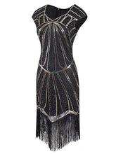 Load image into Gallery viewer, 1920S Sequin Fringed Gatsby Dress