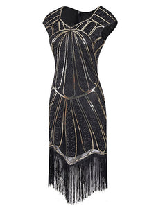 1920S Sequin Fringed Gatsby Dress