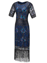 Load image into Gallery viewer, 1920S Fringed Sequin Flapper Dress