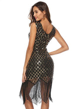 Load image into Gallery viewer, Sequin Mesh Fringer Bobycon Evening Dress