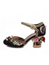 Load image into Gallery viewer, Luxury Floral Gem Studded Heels Ankle Strap Vintage Wedding Shoes