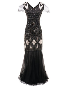 5 Color 1920S Sequined Fringe Flapper Dress