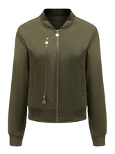 Load image into Gallery viewer, Pilot Style Jacket Daily Zippered Fall Winter Casual Solid Color Stand Collar Sporty Jacket For Women