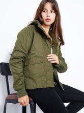 Load image into Gallery viewer, Women&#39;s Jacket Street Daily Holiday Fall Winter Turndown Collar Cotton Warm Solid Color Jacket