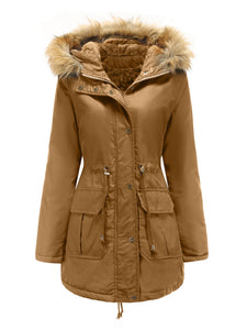 Women's Coat Street Daily Winter Plush Long Coat Solid Color Oversized Fur Warm Coat