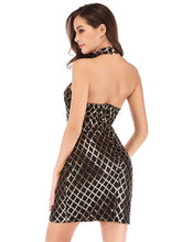 Load image into Gallery viewer, 
Standing Collar Mesh Backless Bobycon Evening Dress