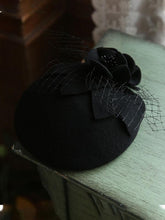 Load image into Gallery viewer, Flower Tulle Net 100%Wool 1950S Hat Vintage Hat