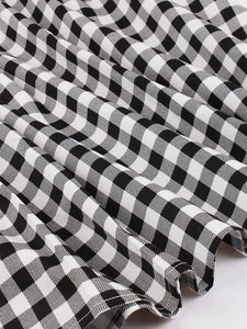 Plaid Collar Consice Short Sleeve Vintage Dress