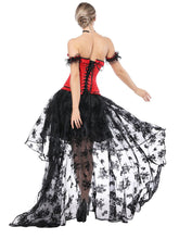 Load image into Gallery viewer, Halloween Costume Gothic Women Red Vintage Corset Top And High Low Skirt